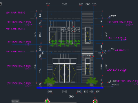 Thiết kế nhà phố,nhà phố 2 tầng 5.4x14m,full nhà phố 2 tầng,Cad nhà phố 2 tầng,bản vẽ nhà phố 2 tầng